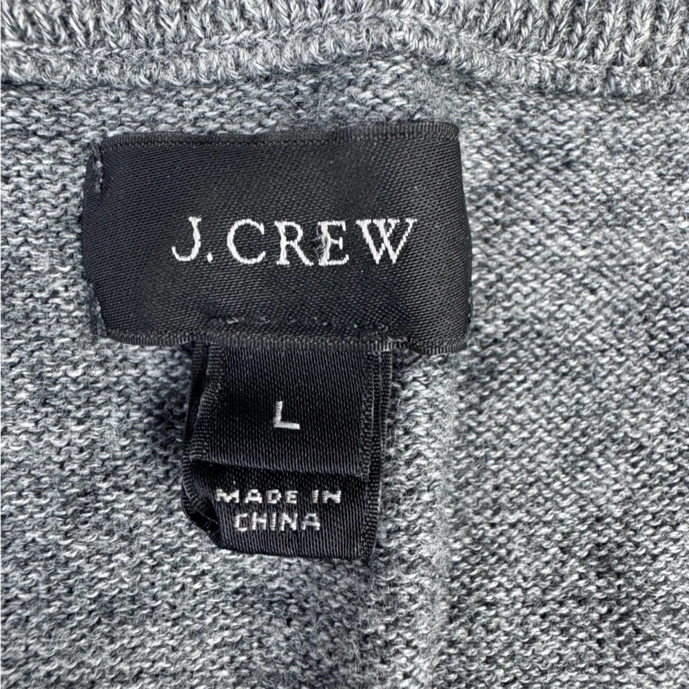 J. Crew 100% Cotton V-Neck Sweater. Gray. Men’s size L.